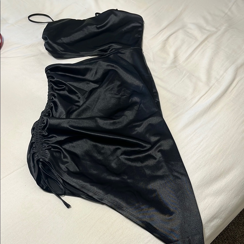 Elegant Black Satin Dress